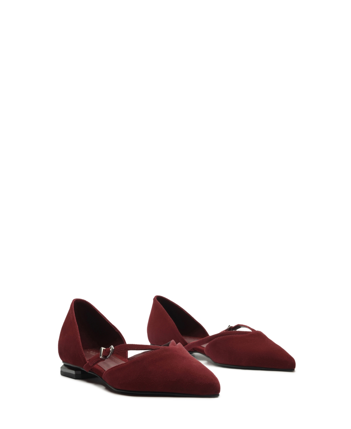 SCHUTZ WOMEN'S RUE BUCKLE POINTED TOE FLATS 
