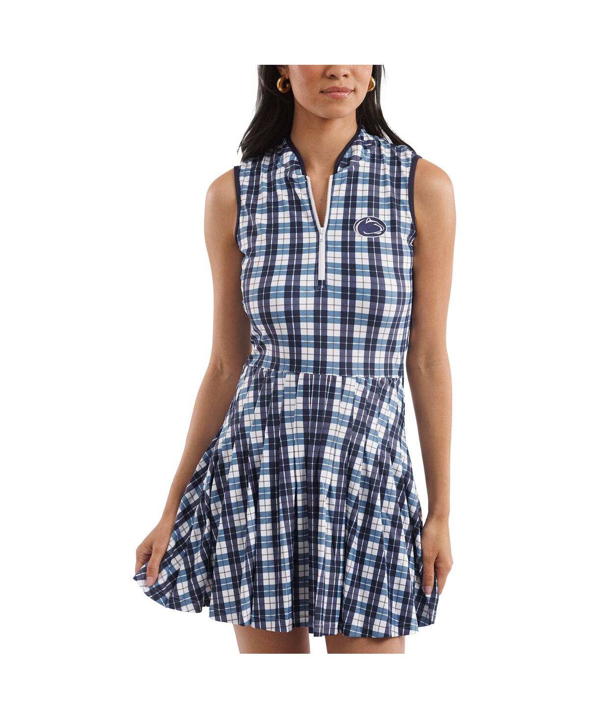Women's Navy/White Penn State Nittany Lions Tailgate Collection Mackenzie Pleated Dress - Navy, White
