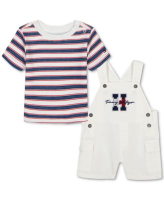 Tommy Hilfiger - Baby 2-Pc. Striped T-Shirt & Shortall Set