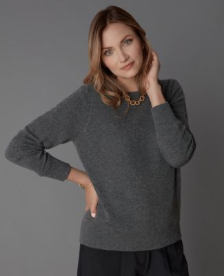 Women's Itch-Free Cashmere Crewneck Sweater with Soft Liner