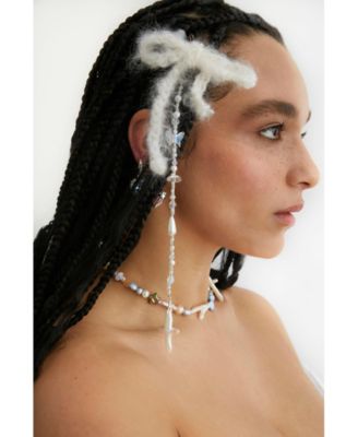 Pearl Braid In Jewelry With Cross Charm 10.2&iquest;