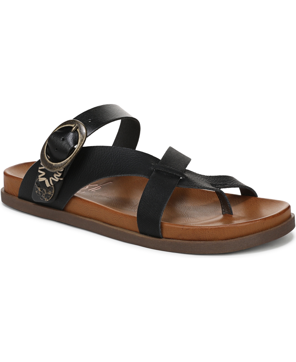 Shop Blowfish Malibu Women's Lilac Thong Slide Platform Sandals In Black Faux Nubuck