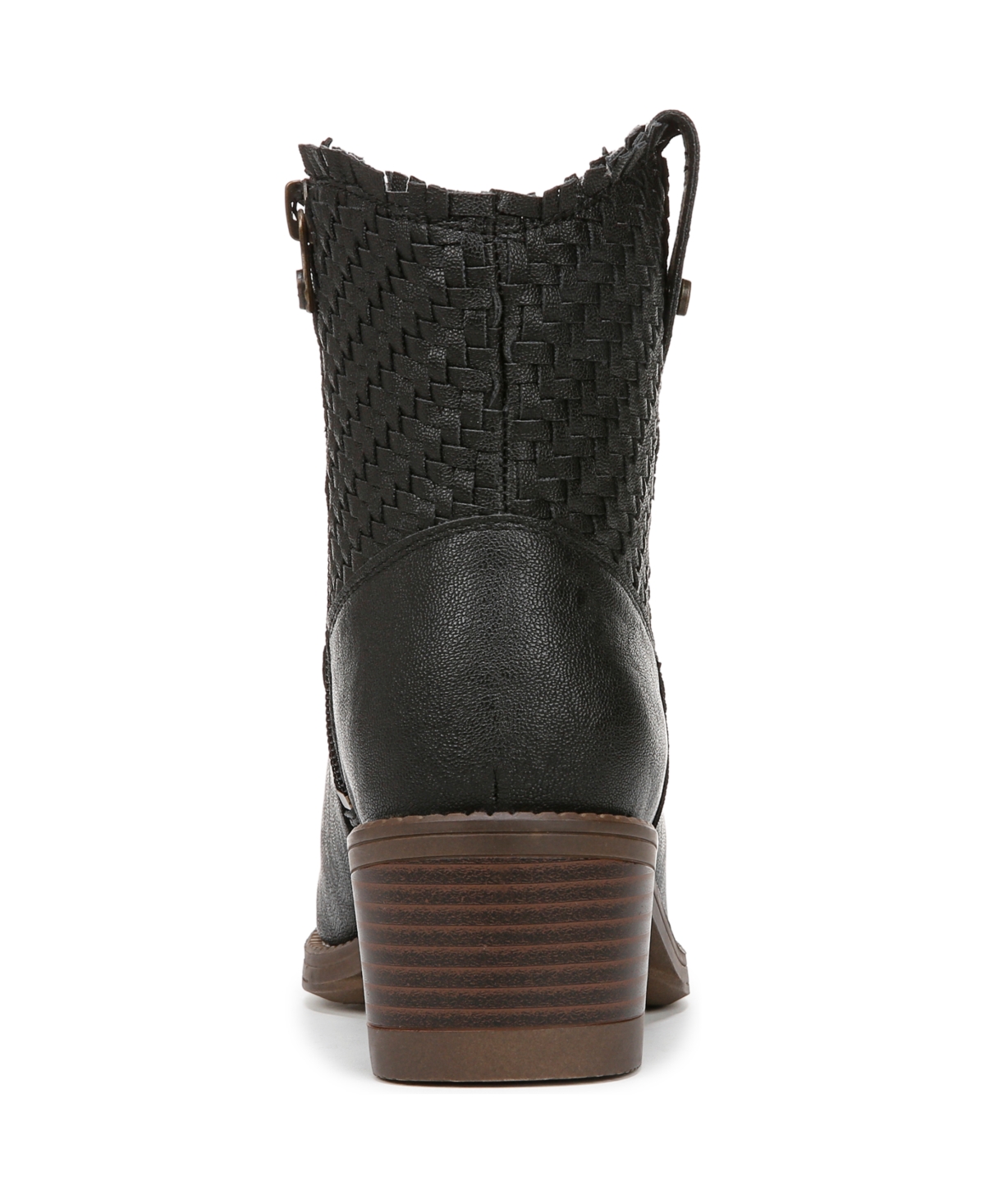 Blowfish Malibu Women's Ricky Block Heel Western Short Boots In Black Woven Faux Leather