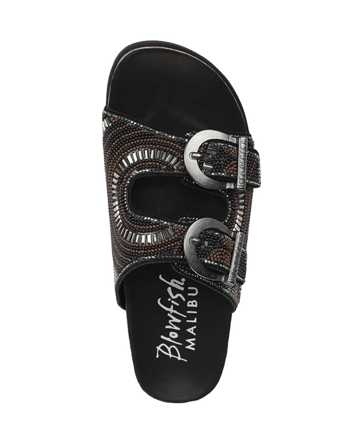 Shop Blowfish Malibu Women's Lima Open Round Toe Slide Platform Sandals In Black Beaded