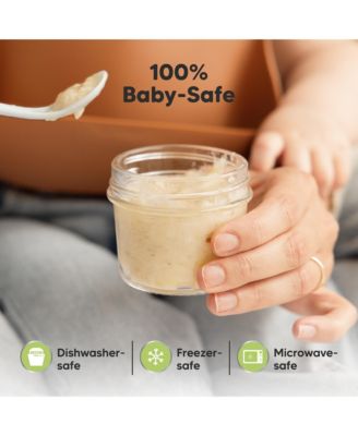 6pk Prep Baby Food Storage Containers, 4 oz Leak-Proof, BPA Free Glass Baby Food Jars for Feeding