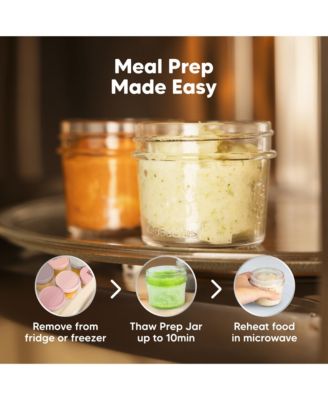 6pk Prep Baby Food Storage Containers, 4 oz Leak-Proof, BPA Free Glass Baby Food Jars for Feeding