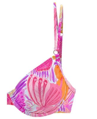 Women's Butterfly Print Underwire Bikini Swimsuit Top Bra Sizing