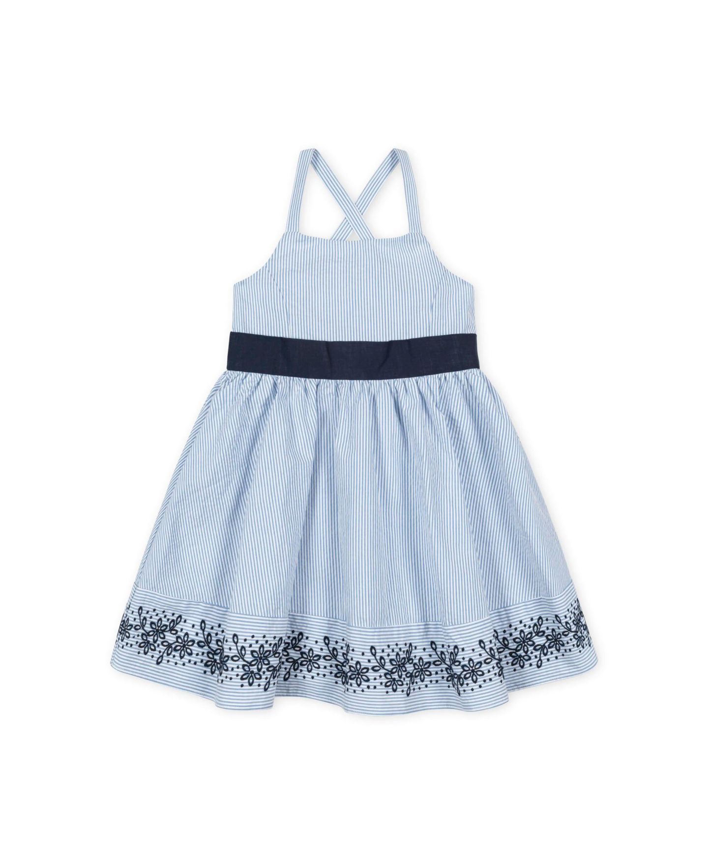 Платье Hope & Henry Heirloom Sleeveless Special Occasion Sundress with Bow Back Detail and Embroidery для девочек, цвет: Синий — фото 1