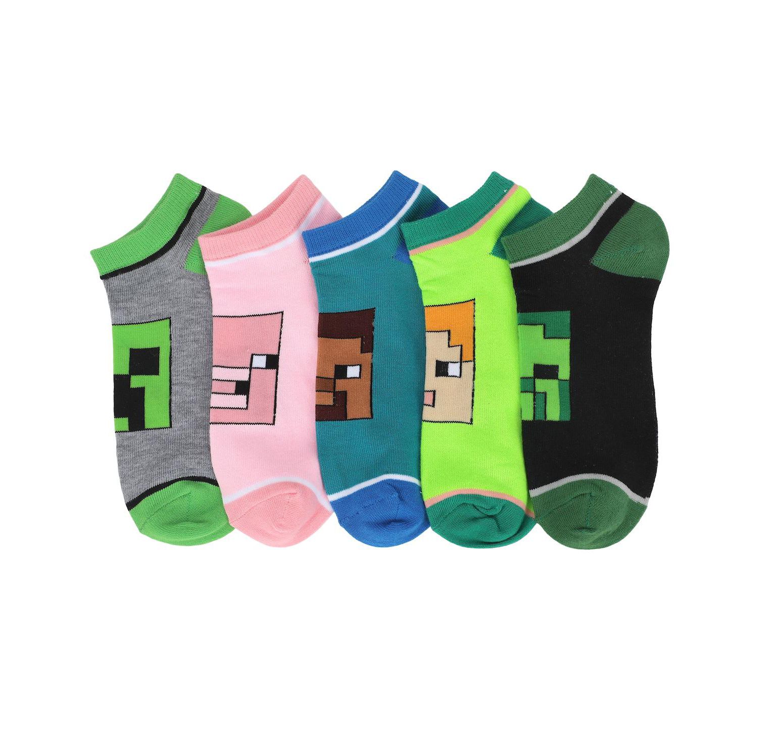 Women's Character Heads 5-Pair Ankle Socks