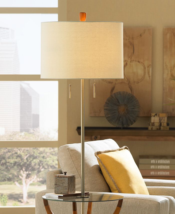 Vanguard floor lamp with glass tray table top