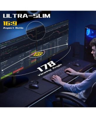 25 Inch Monitor, FHD 1080P 100Hz Ultra Thin Frameless Computer Monitor, 1ms, 99% sRGB, Low Blue Light Eye Care PC Monitor, HDMI VGA Gamer Monitor with Speakers, VESA, Tilt Adjustable