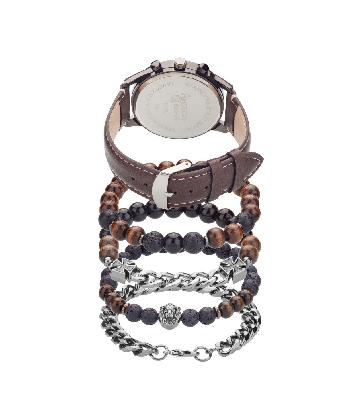 American Exchange Men's Quartz Brown Polyurethane Strap Watch 44mm In Brown