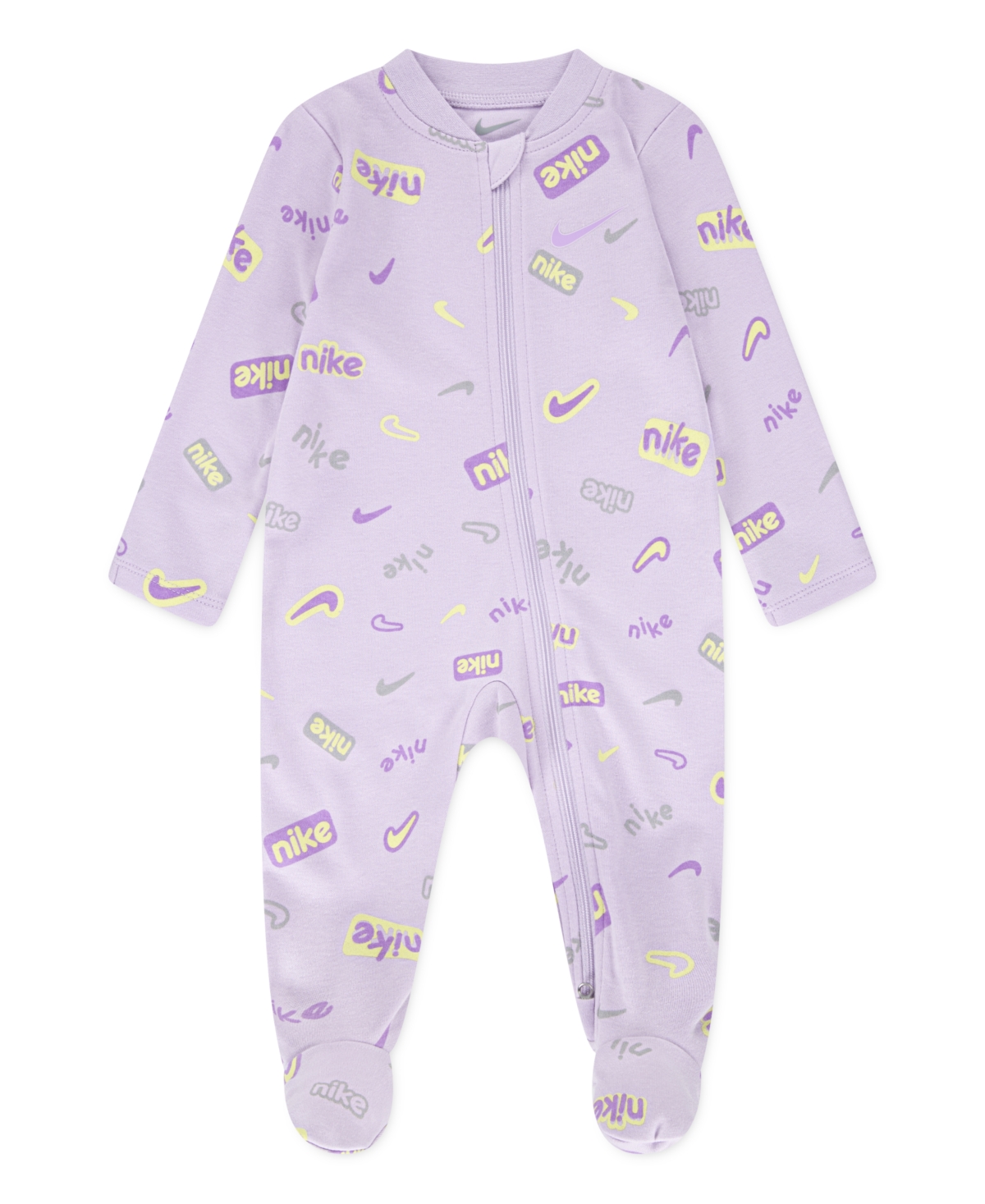 Nike Baby Girls Or Boys Printed Footed Coverall In Light Purple