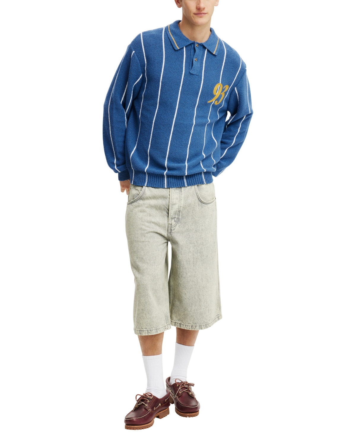 COTTON ON MEN'S RUGBY KNIT POLO SHIRT 