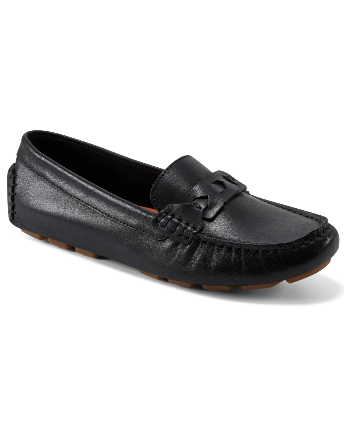Shop Rockport Women's Blara Almond Toe Casual Flat Loafers In Black Leather