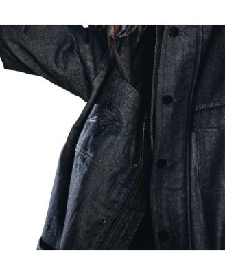 Men's and Women's Navy Minnesota Vikings The Vikings International Collection designed by Leah and Chelsea Full-Snap Denim Jacket