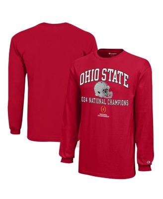 Champion - Big Boys and GIrls Scarlet Ohio State Buckeyes College Football Playoff 2024 National s Long SleeveT-shirt