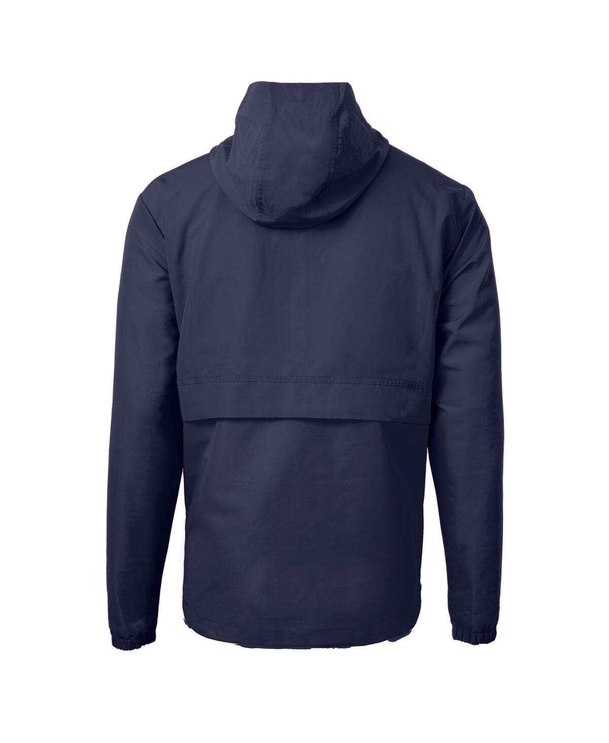 Cutter & Buck Men's Navy Los Angeles Dodgers Charter Anorak Half-zip Hoodie Jacket In Navy
