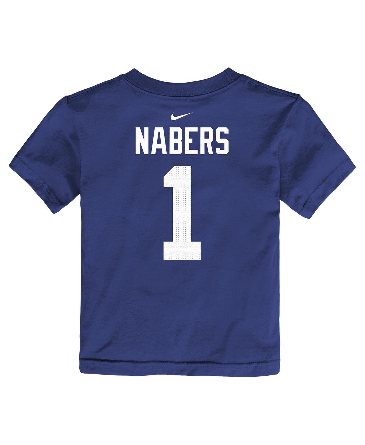 Nike Toddler Malik Nabers Royal New York Giants Name Number T-shirt In Royal