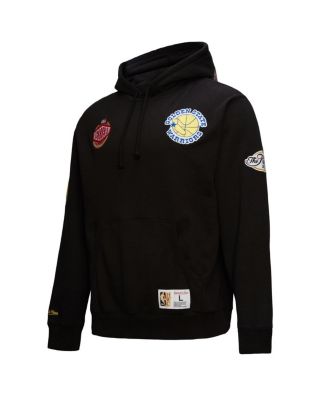 Men's Black Golden State Warriors Hardwood Classics Blackout Collection Pullover Hoodie