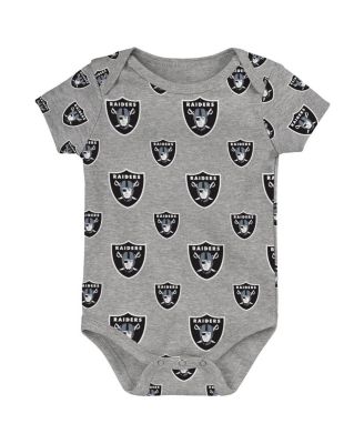 Baby Boys and Girls Las Vegas Raider's Team Starter 3-Pack Bodysuit Set