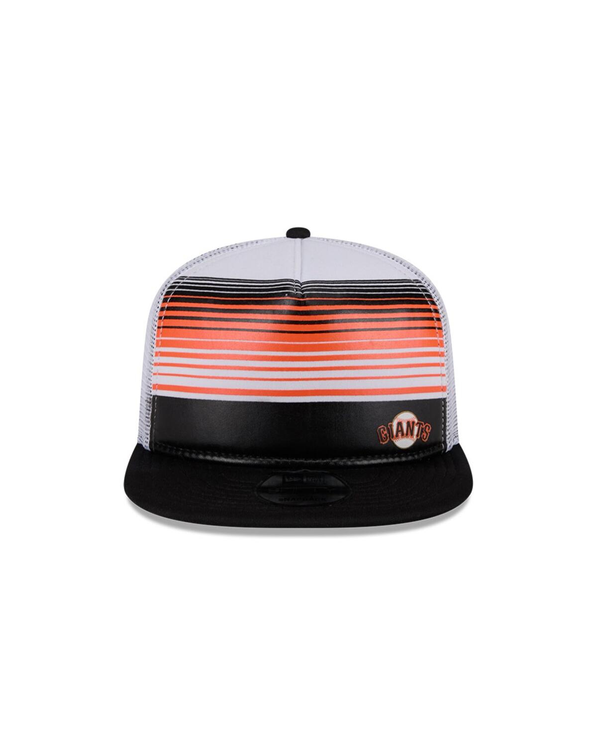 NEW ERA MEN'S BLACK SAN FRANCISCO GIANTS TEAM HORIZON 9FIFTY A-FRAME TRUCKER SNAPBACK HAT 