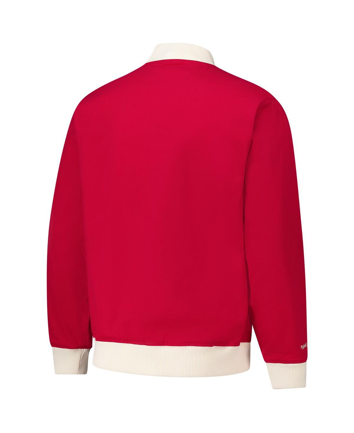 Mitchell & Ness Men's Red Detroit Red Wings Vintage Coaches Cotton Twill Full-zip Jacket In Gold