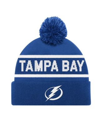Starter - Men's Blue Tampa Bay Lightning Cuffed Knit Hat with Pom