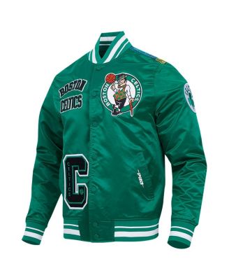 Men's Kelly Green Boston Celtics Sublimated Satin Full-Snap Jacket