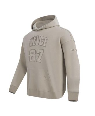 Men's Travis Kelce Tan Kansas City Chiefs Player Name Number Pullover Hoodie