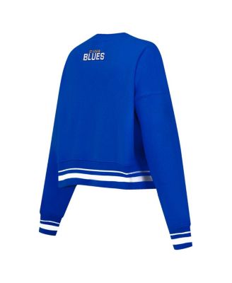 Women's Blue St. Louis Blues Area Code Cropped Pullover Sweatshirt