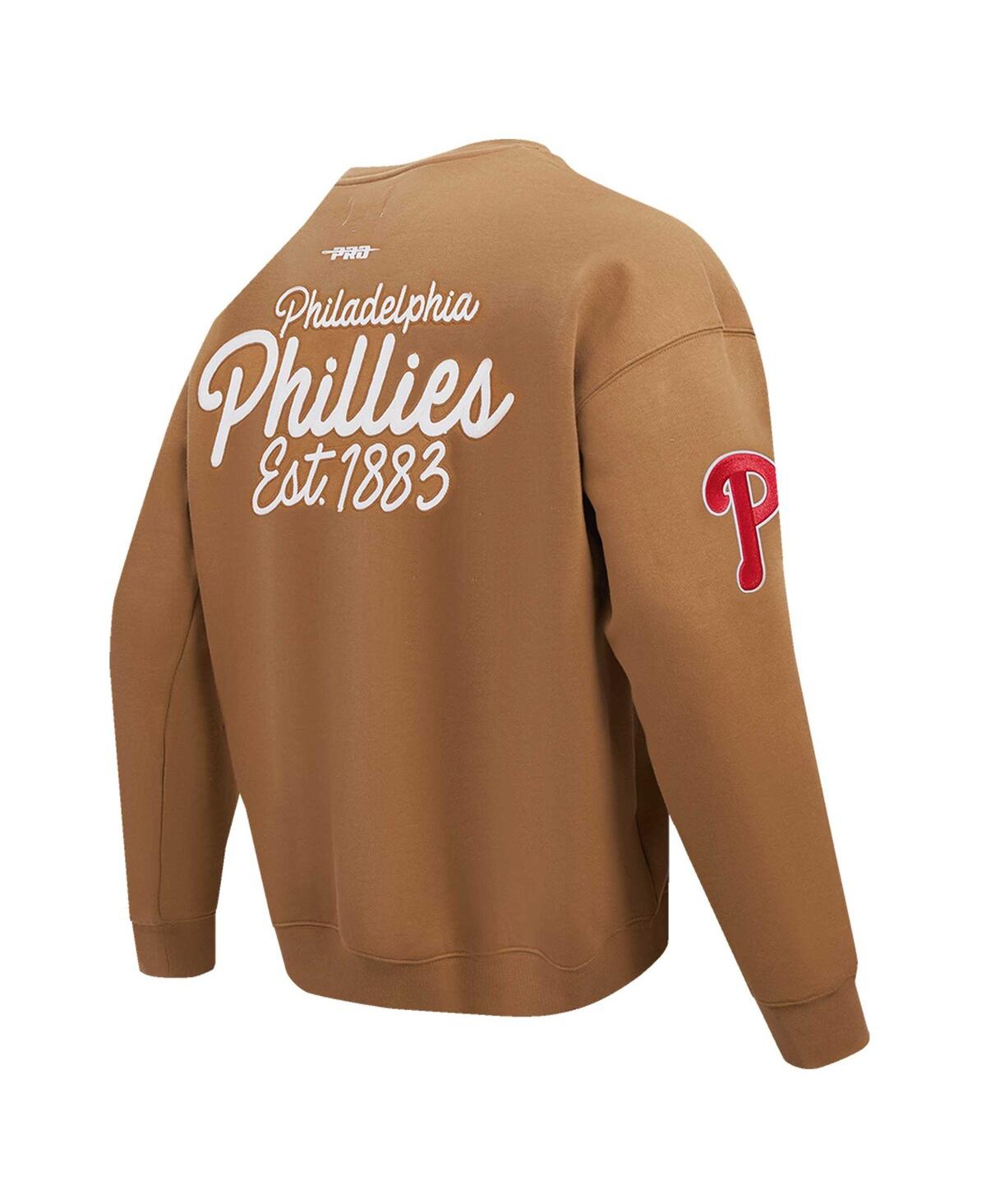Shop Pro Standard Men's Brown Philadelphia Phillies Paint The City Dropped Shoulder Pullover Sweatshirt