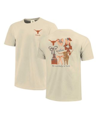 Image One - Men's and Women's Natural Texas Longhorns Comfort Colors Coquette T-Shirt