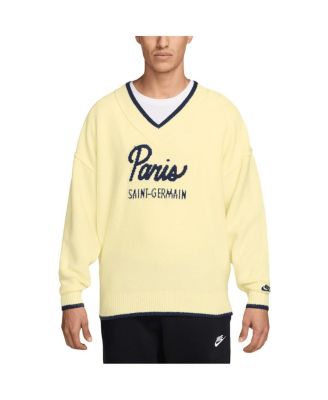 Nike - Men's Tan Paris Saint-Germain Knit V-Neck Sweater
