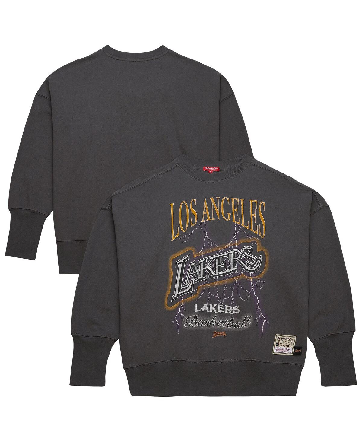 Women's Charcoal Los Angeles Lakers Hardwood Classics Lightweight Pullover Sweatshirt - Charcoal