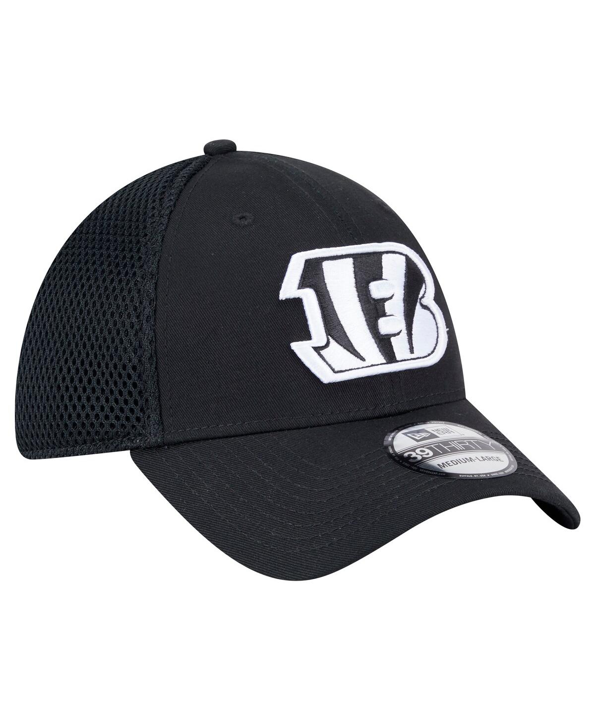 New Era Men's Black Cincinnati Bengals Main Neo 39thirty Flex Hat In Black