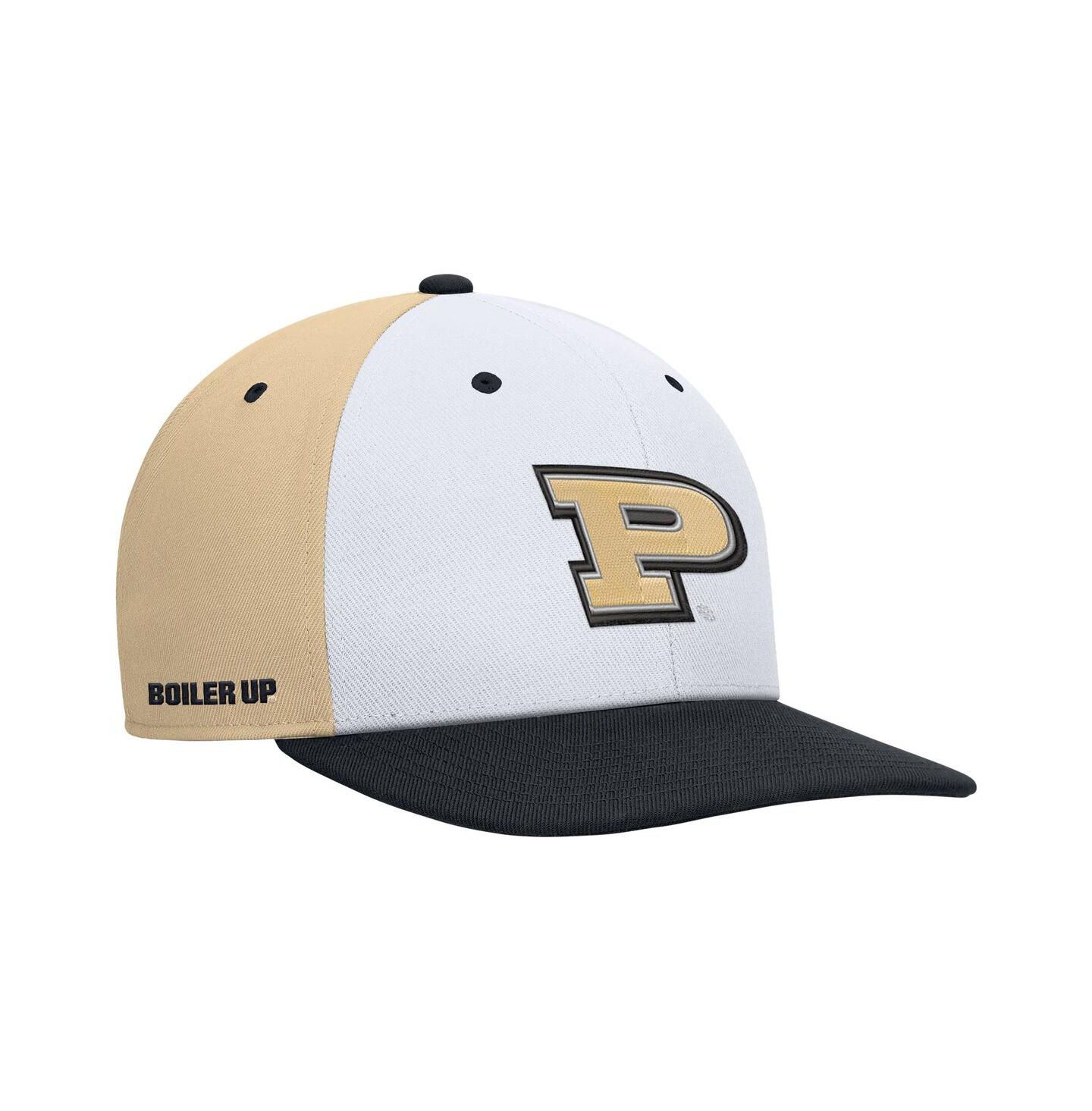 Мужская кепка Nike White/Gold Purdue Boilermakers Pro Performance Snapback Hat — фото 1