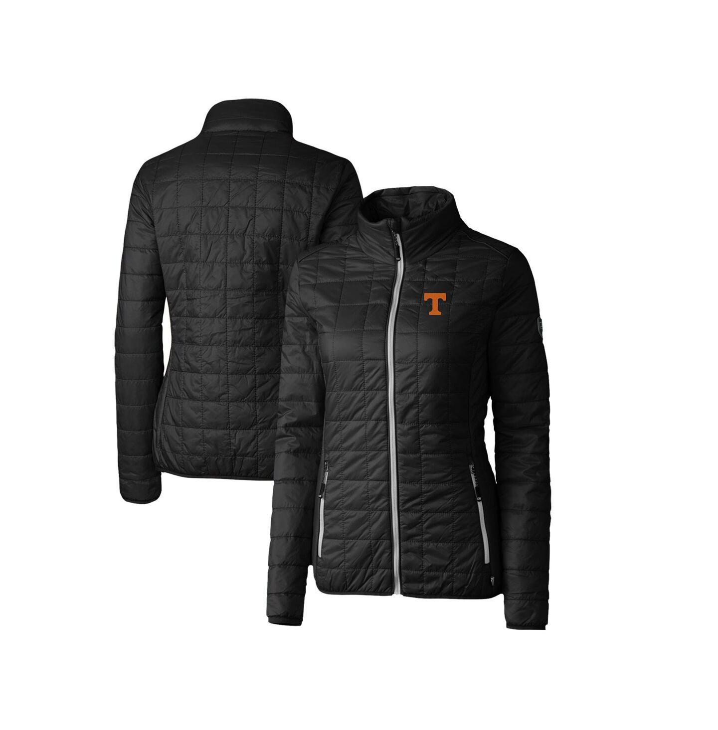 Женская куртка Cutter & Buck Black Tennessee Volunteers Rainier Eco Insulated Puffer Full-Zip — фото 1