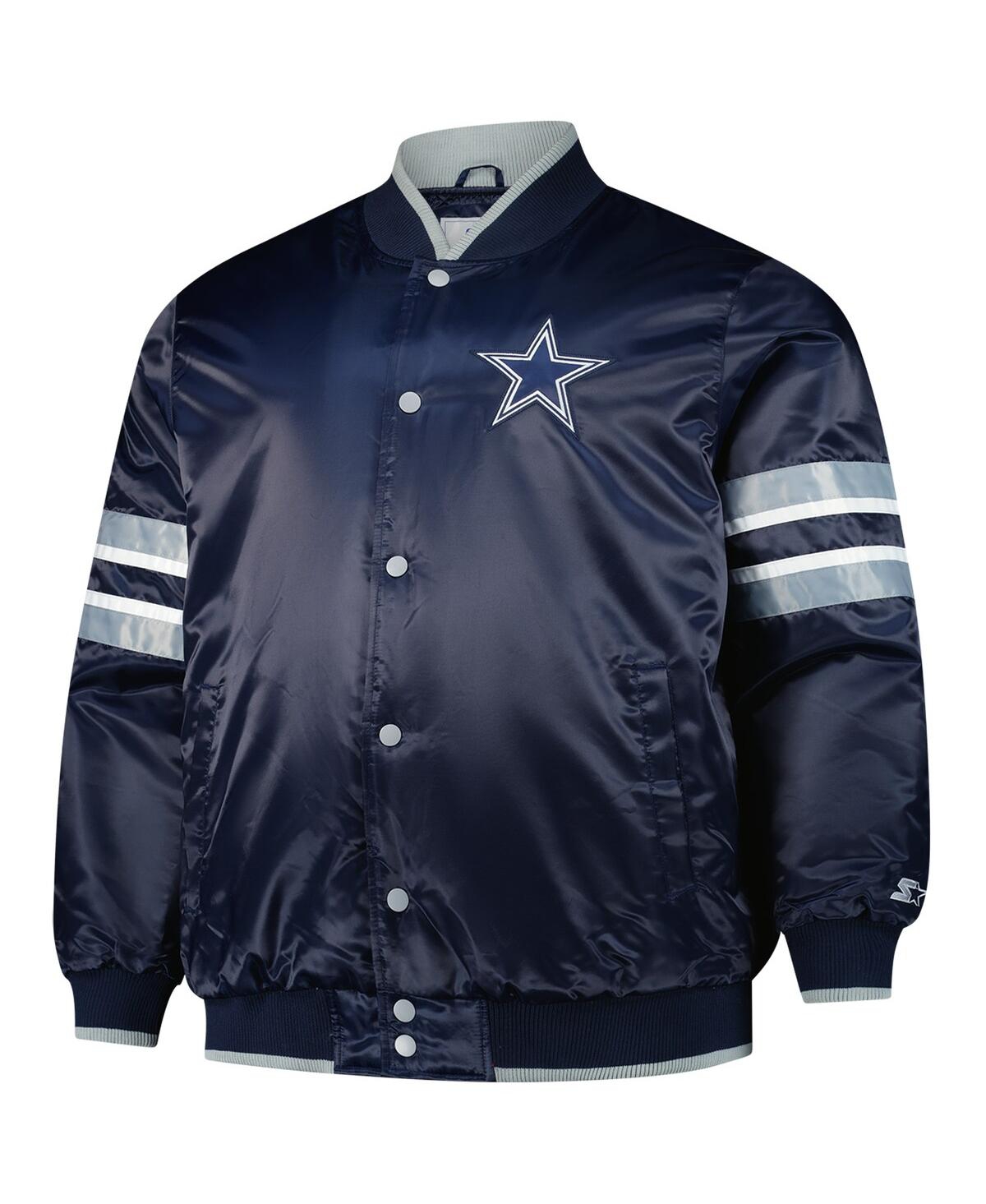 Starter Navy Dallas Cowboys Scout I Full-snap Varsity Jacket In Navy