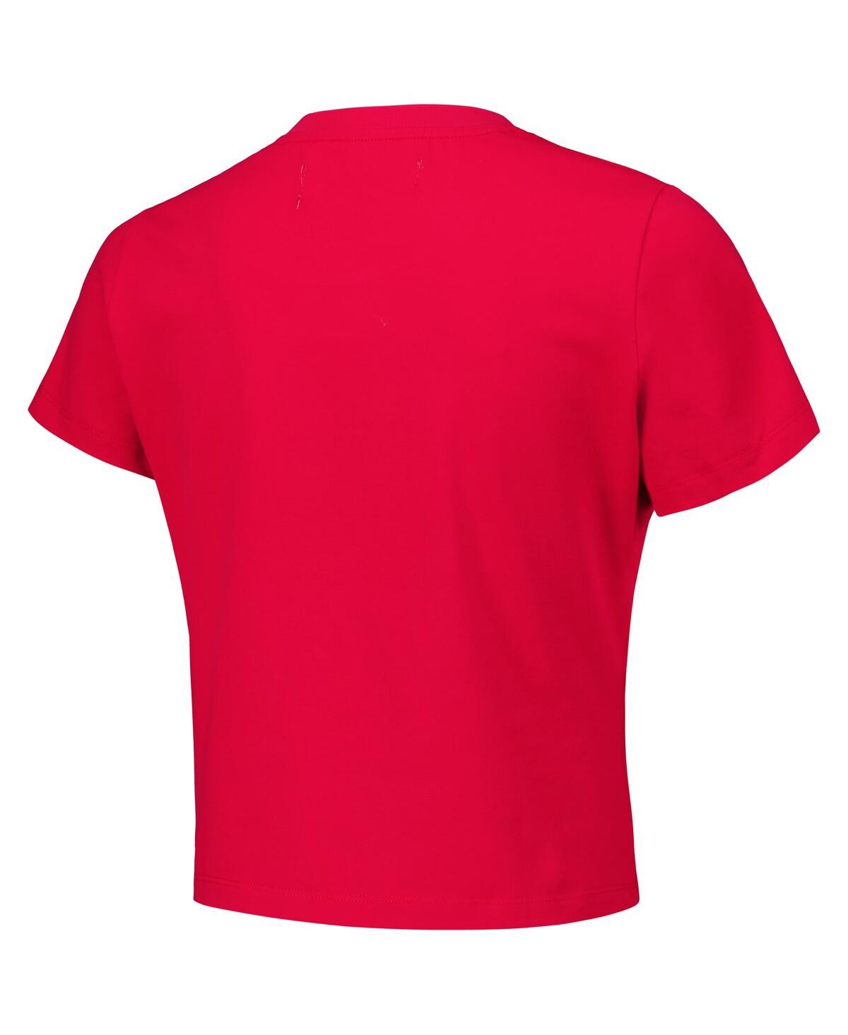 FREEZE MAX WOMEN'S RED STAR WARS BABYDOLL CROPPED T-SHIRT 