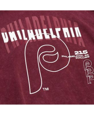 Men's Burgundy Philadelphia Phillies Oversized Graphic Pullover Sweatshirt