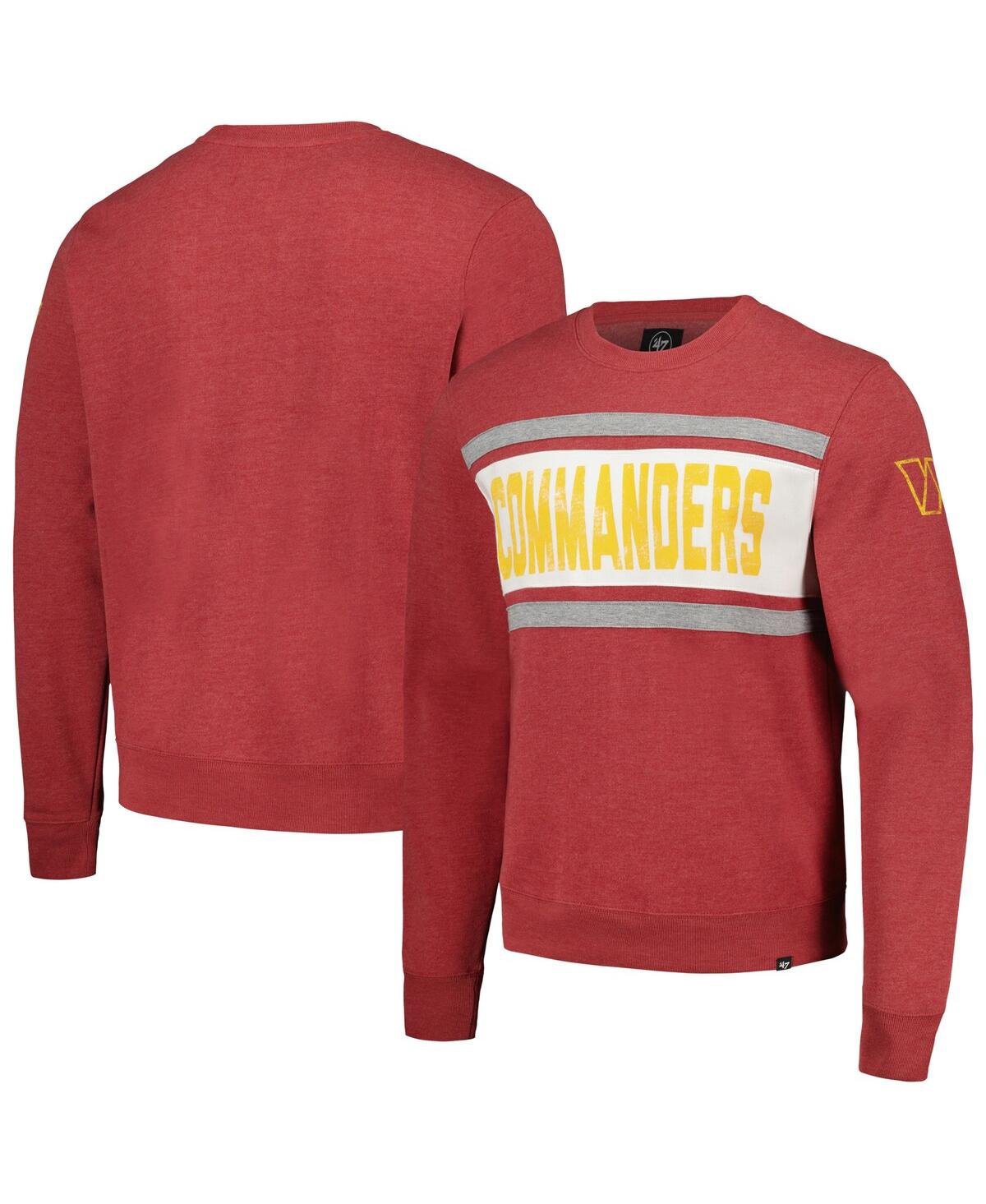 Men's Heathered Burgundy Washington Commanders Bypass Tribeca Pullover Sweatshirt - Burgundy