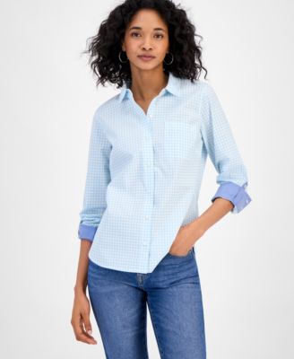 Nautica Jeans - Women's Cotton Gingham Button-Front Shirt
