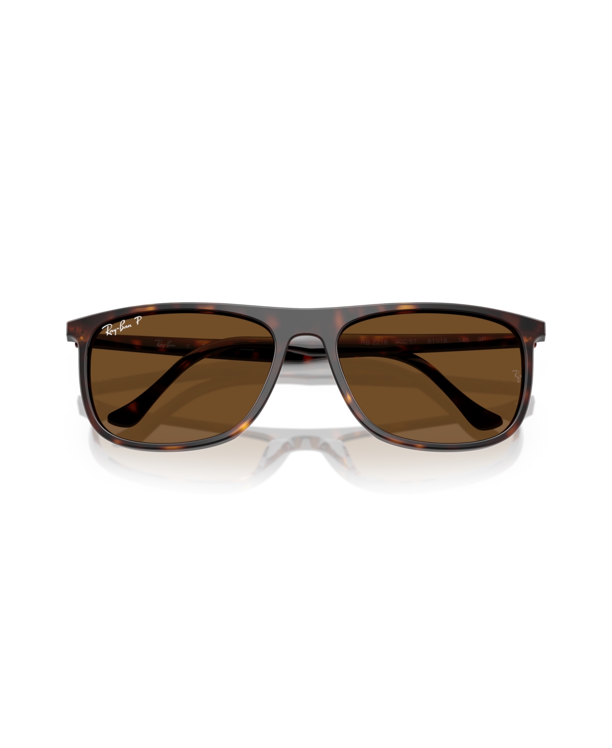 Ray Ban Unisex Polarized Sunglasses, Rb2216 In Havana