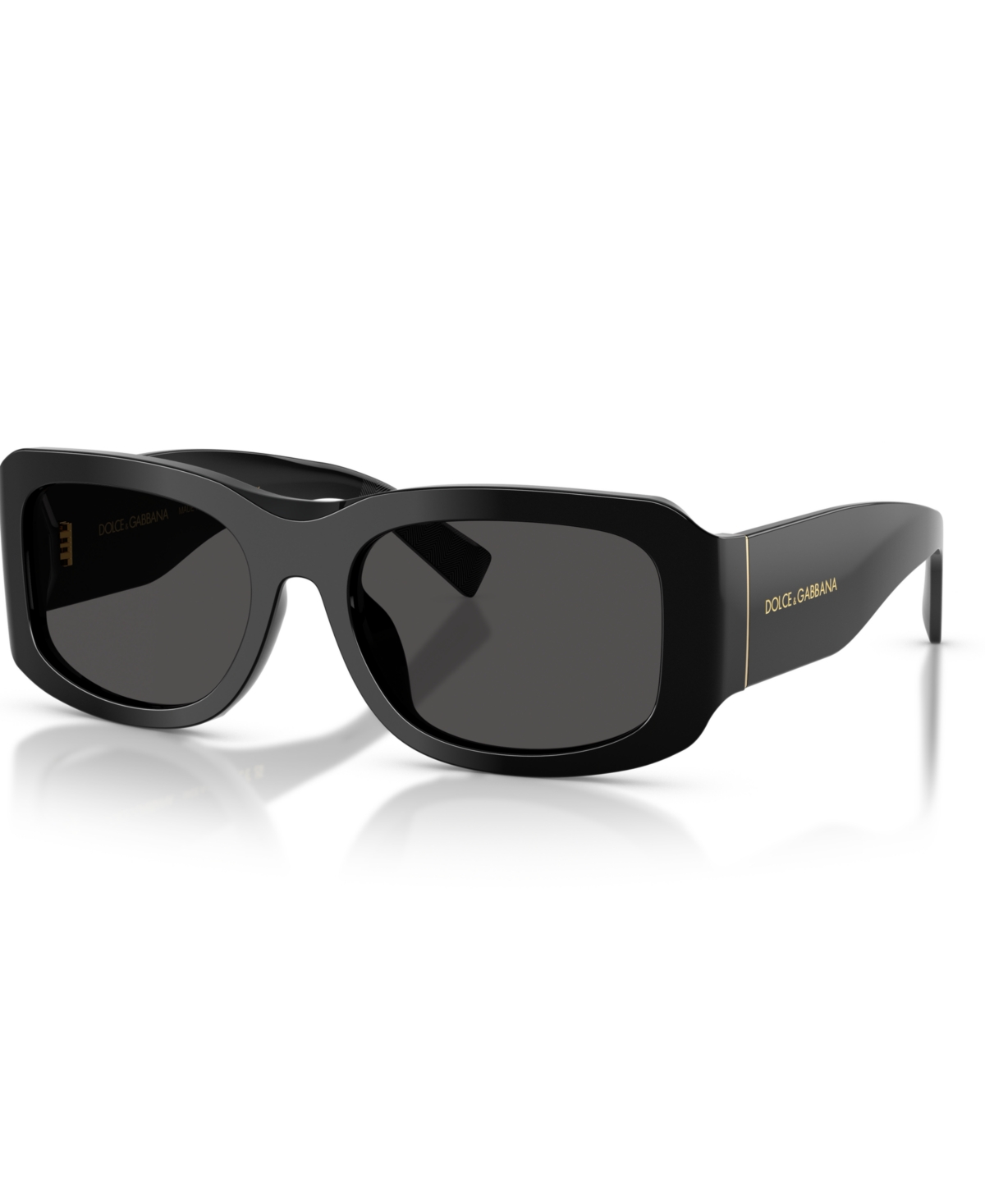 Dolce & Gabbana Acetate Rectangle Sunglasses In Black