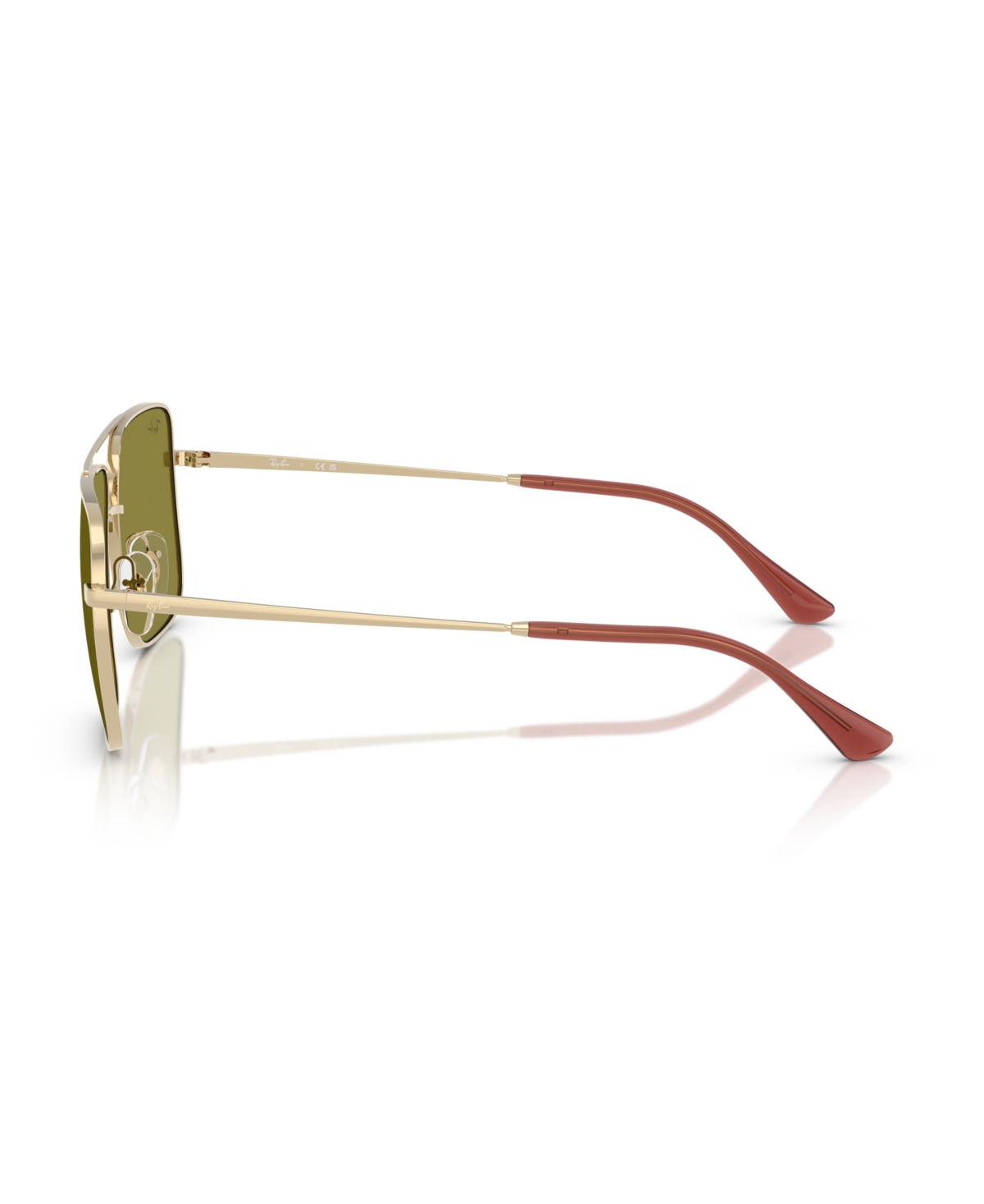 Ray Ban Unisex Standard Sunglasses, Rb3758 In Pale Gold