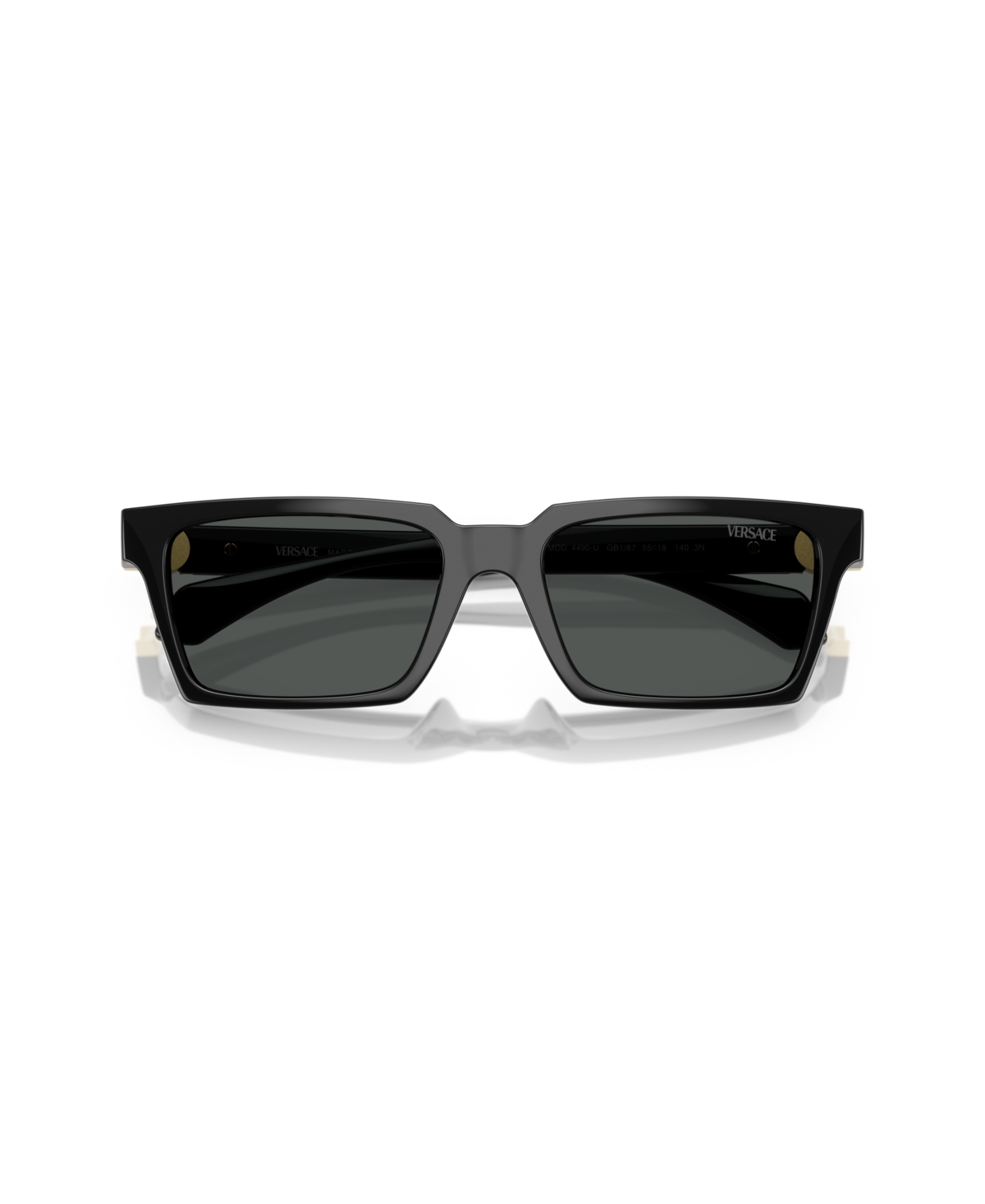 Versace 55mm Rectangular Sunglasses In Black