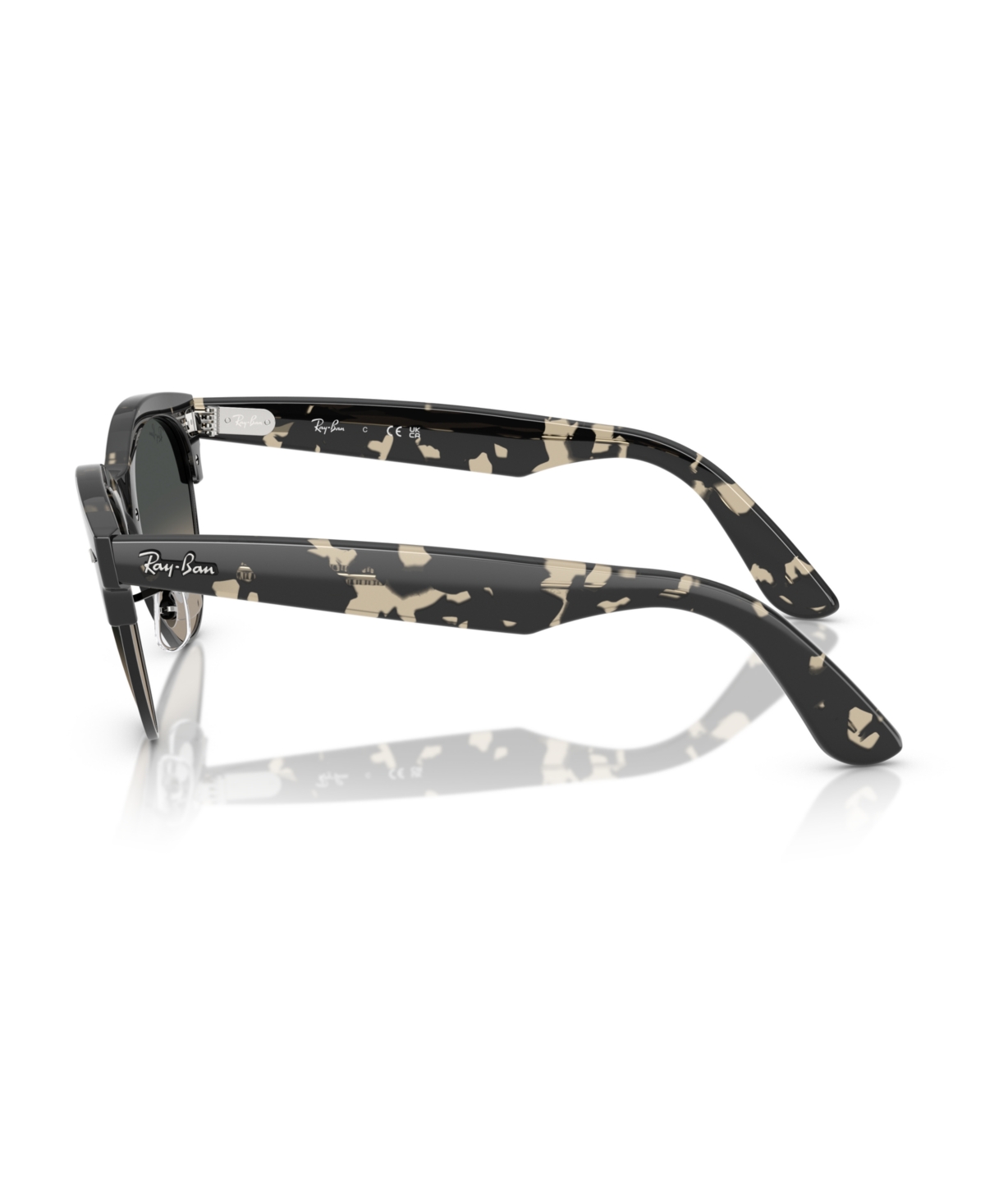 Ray Ban Clubmaster Way Sonnenbrillen Havana Grau Fassung Grau Glas 54-19 In Gray Havana On Black
