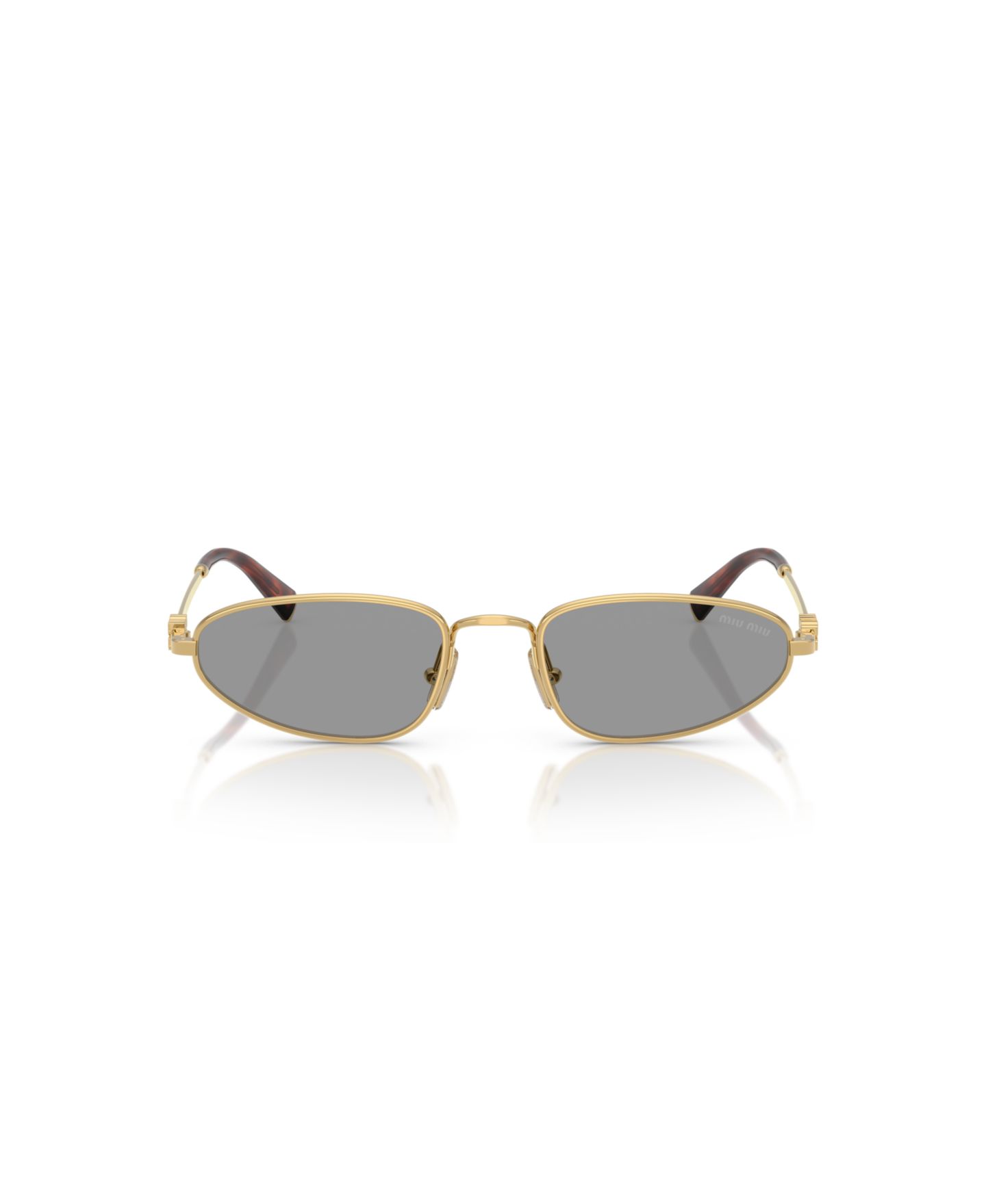 Женские солнцезащитные очки MIU MIU Large Sunglasses, MU A52S, цвет: Золотой, вариант 1 — фото 5