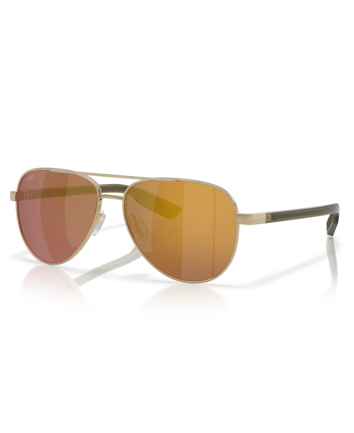 Costa Del Mar Loreto 56mm Polarized Aviator Sunglasses In Brushed Gold